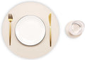 Set of 8 Faux Leather Round Placemats and Coasters, Coffee Mats Kitchen Table by JOVONO