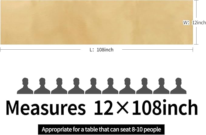 15-Pack Satin Table Runner Light Gold 12 x 108 inches Long, Table Runners - Image 4
