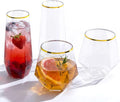 BESTSTAR 96 Pack Gold Rim Plastic Wine Glasses Set, BPA-Free Shatterproof | 48 by BESTSTAR