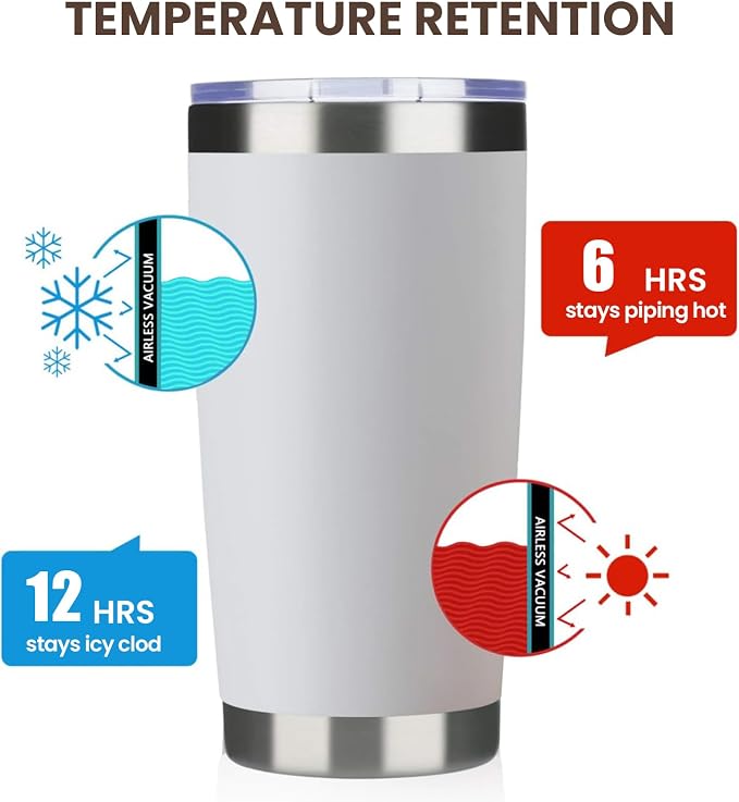 MEWAY 20oz Tumbler 12 Pack Double Wall Vacuum Insulated Travel Mug Bulk - Image 6