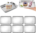 Lyellfe 6 Pack Small Stainless Steel Plates, 9.2''L x 7''W | Mini Metal Food by Lyellfe