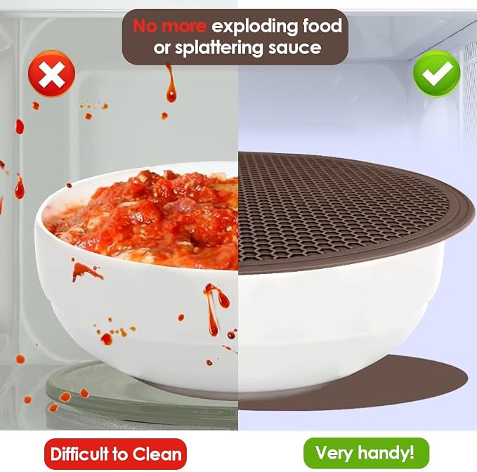 Brown Silicone Microwave Mat 12 inch Extra Large Multi-Use Microwave Mat Heat - Image 5