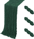 3 Pack Emerald Green Cheesecloth Table Runner, 17 x 108 Inch, Gauze Cheese by Yorcari