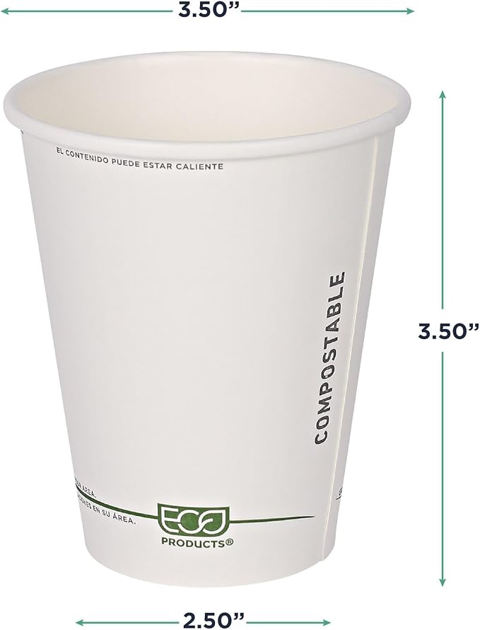 ECO PRODUCTS GreenStripe Disposable Paper Hot Cups, 8 oz, Paper To-Go Cups - Image 3