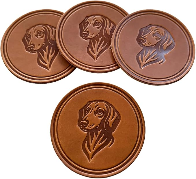 Dog Breed Leather Coasters – Premium Full Grain Table Protectors - Image 2