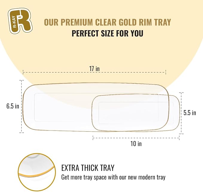 R-kay 4 Pack Plastic Serving Trays - Image 5