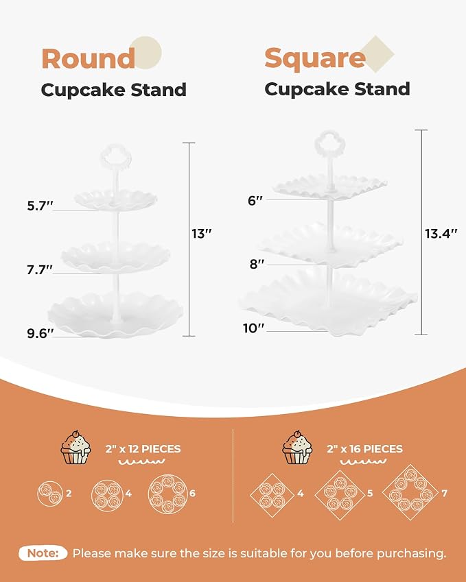 Kootek 5pcs Cupcake Stand Dessert Table Display Set Serving Tray - Image 3