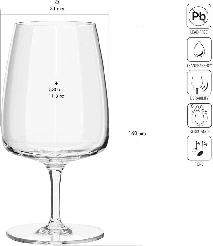 Krosno - Stemmed Tulip Water Glasses, 11.2 oz, Ideal Goblets - Image 2