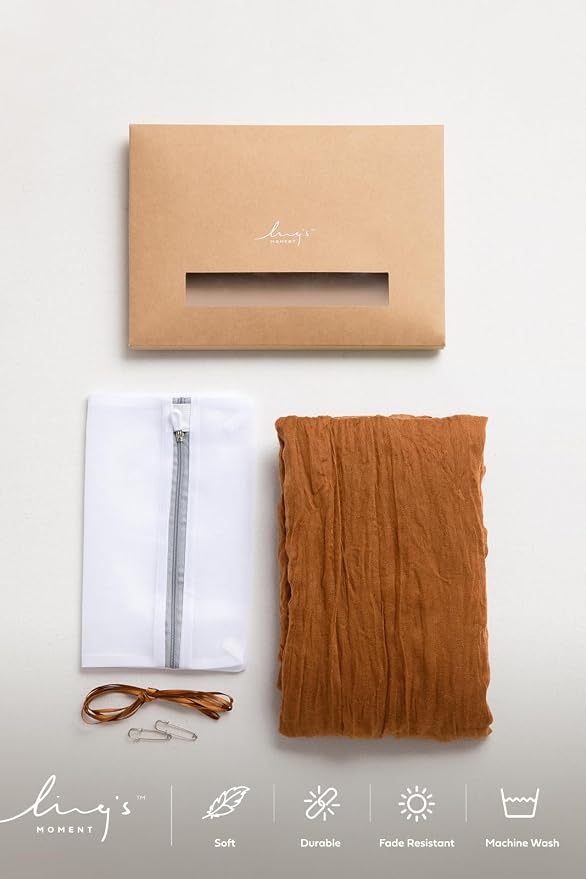 Ling's Moment Terracotta Cheesecloth Table Runner, 168 Inch, Burnt Orange | 14FT - Image 7