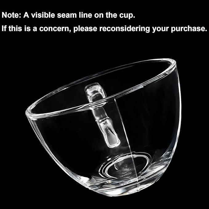 Tosnail 6 Pack 7-Ounce Glass Tea Cups and Saucers Sets Glass Coffee Mugs - Image 3