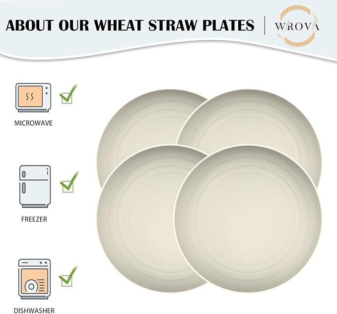 Large Wheat Straw Dinner Plates - Image 2