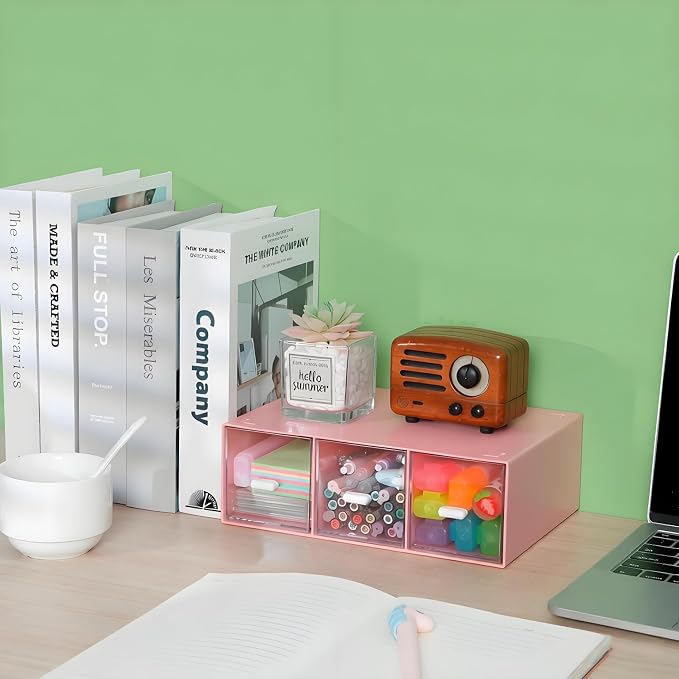 Desk Organizer 3 Drawers, Stackable Makeup Organizer, Small Toolbox | 1 Teir - Image 5