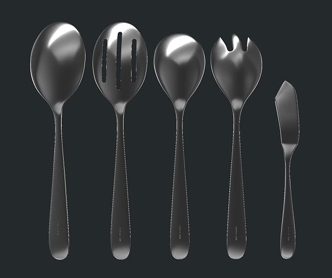Serving Utensil Set – 18/10 Stainless Steel Serving Spoons, Salad Servers - Image 4