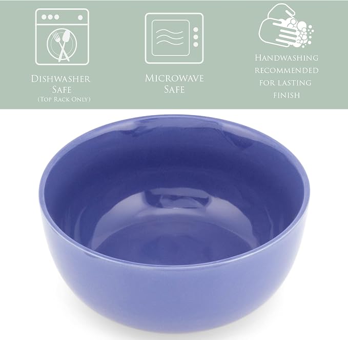 Elanze Designs Bistro Glossy Ceramic 6.5 inch Dinnerware Bowls Set of 4 - Image 2