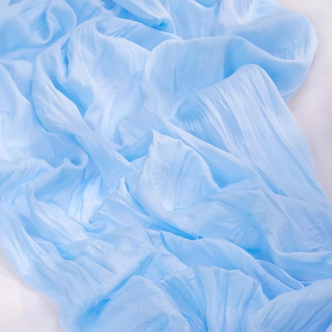 6 Pack Baby Blue Cheesecloth Table Runner 10ft Baby Shower Table Decor | - Image 5