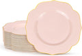 bUCLA 48Pieces Pink Plastic Dessert Plates by BUCLA