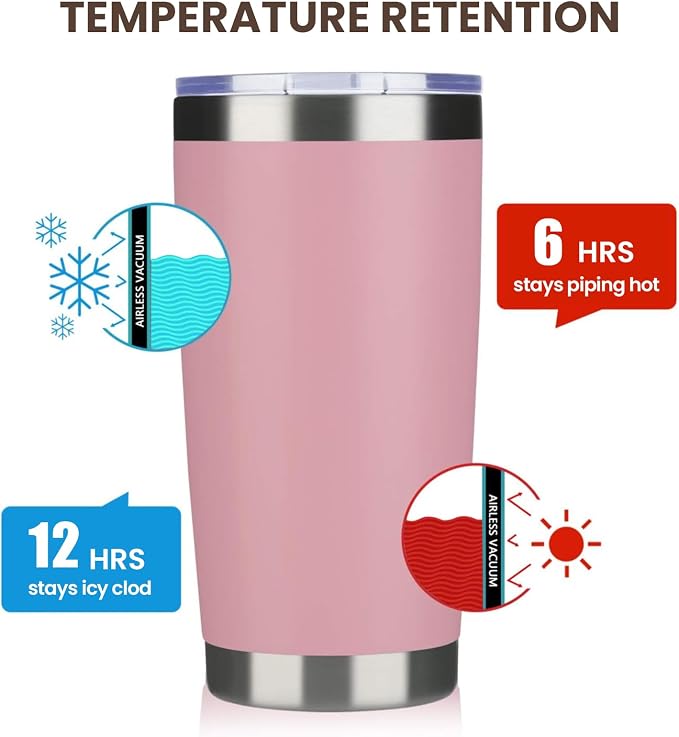 MEWAY 20oz Tumbler 8 Pack Double Wall Vacuum Insulated Travel Mug Bulk - Image 6