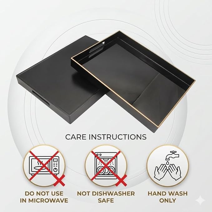 15.8" x 11.8" Black Plastic Serving Tray - Image 9
