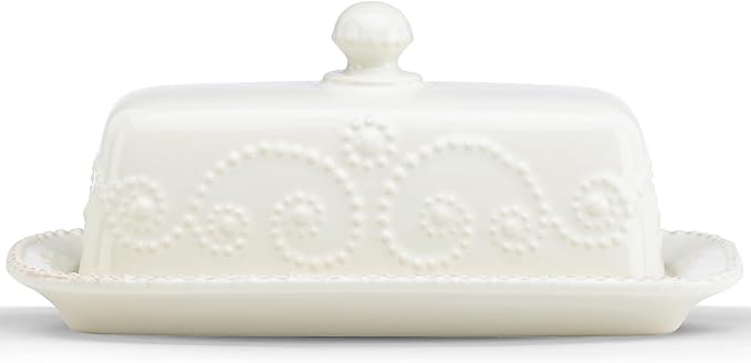 Lenox French Perle Covered Butter Dish by Lenox