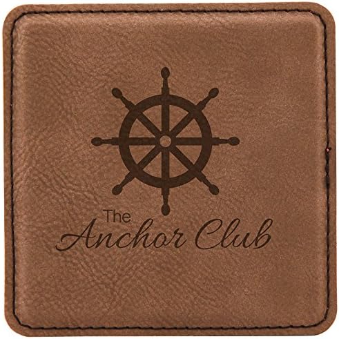 Custom Engraved Coasters | Personalized Leather Coaster | Set of 6 | Drink - Image 2