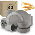 40Pack plates and bowls sets for kitchen by WROVA