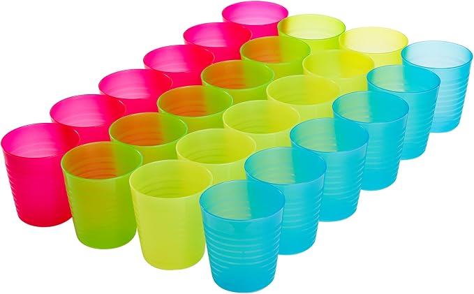 Dicunoy 32 Pack 8oz Reusable Plastic Cups, Small Drinking Tumbler, Unbreakable - Image 3