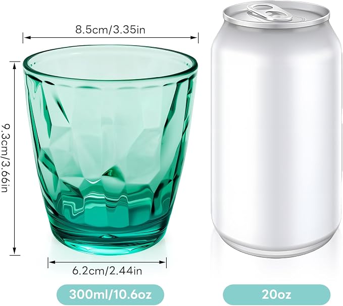 Topsky 10 oz Plastic Water Tumblers | Set of 4 Transparent Unbreakable Drinking - Image 4