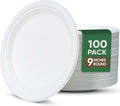 TaidMiao Heavy Duty Disposable Paper Plate 9 inch, 100% Compostable, 100 Pack | by TaidMiao