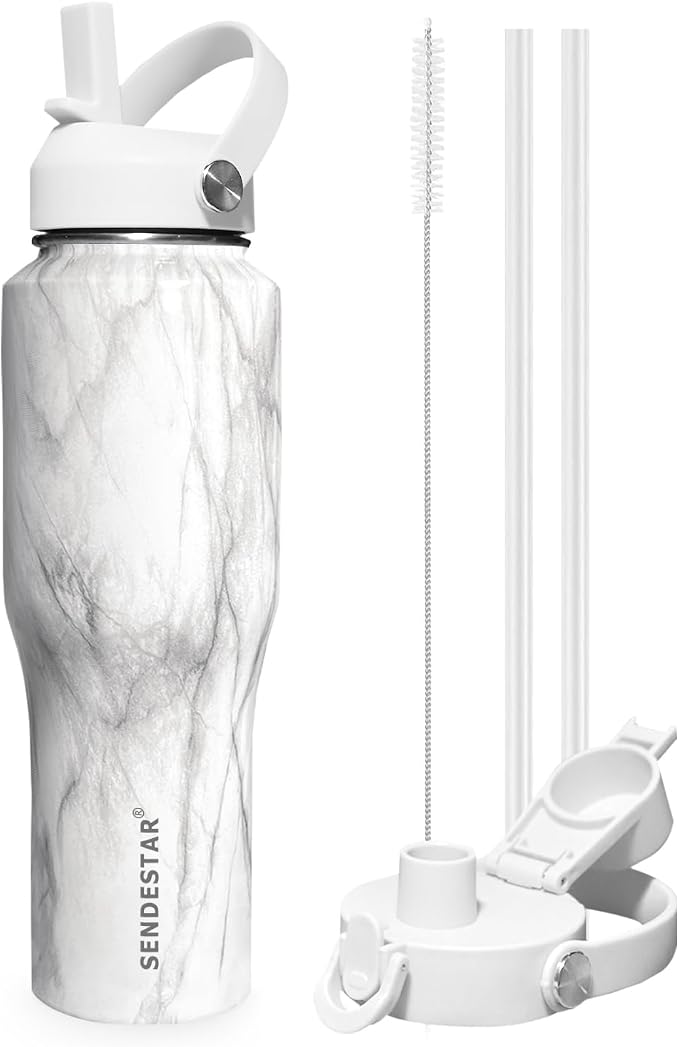 SENDESTAR 40oz Stainless Steel Water Bottle, Double Wall Vacuum Insulated Bottle by Sendestar
