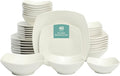 Gibson Home Brentwood 40-Piece Dinnerware Set – Square White Porcelain Plates by GibsonHomewares