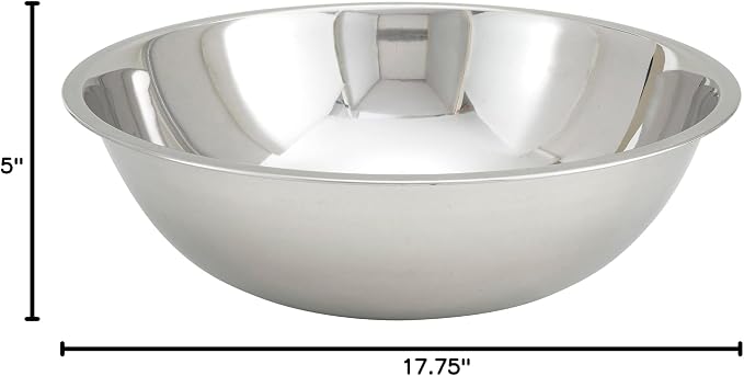Winco 16 qt Stainless Steel Mixing Bowl | Dishwasher safe, Restaurant service - Image 3