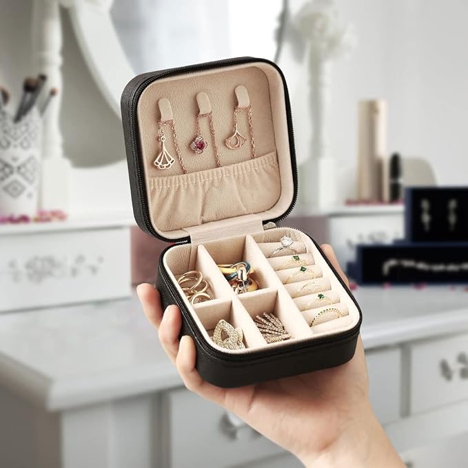 ZPROW Travel Jewelry Case, Mini Portable Jewelry Travel Boxes, Small Jewelry - Image 2