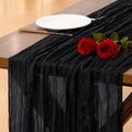 Cheesecloth Table Runner Summer Boho Wedding Birthday Party Home Decor | Black by Socomi