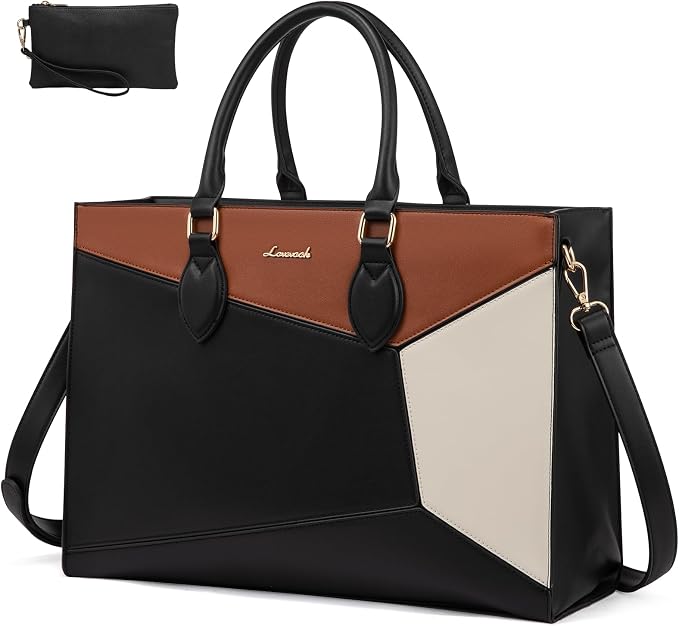 LOVEVOOK Laptop Bag for Women, 17 lnch Waterproof Lightweight Leather Tote Bag by LOVEVOOK