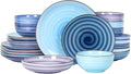 Selamica Ceramic Plates and Bowls Set, 24 Pieces Dinnerware Sets by Selamica