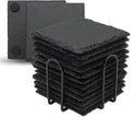 VIBRATITE 12 Pack 4 Inch Square Black Slate Drink Coasters by VIBRATITE