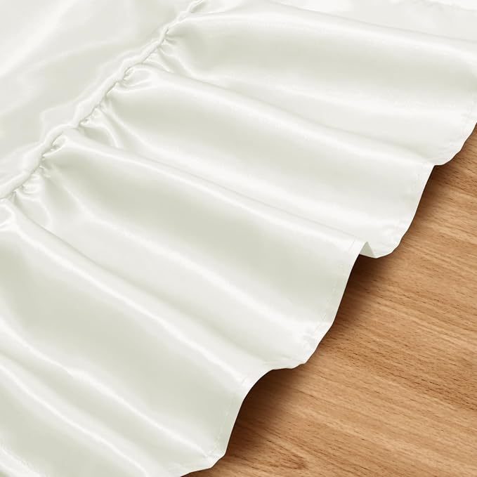 2 Pack White Satin Table Runner 12 x 72 Inch | Ruffle Design, Luxurious Dining - Image 5