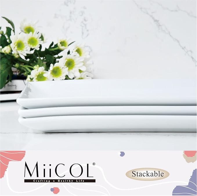 Miicol Porcelain Serving Platters Set of 3, Large Serving Trays 14 Inch - Image 9