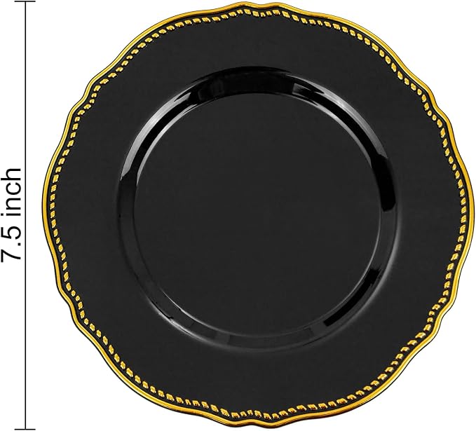 60pcs Black Plastic Plates - Image 6