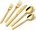 Gold Silverware Set, 60 Piece Flatware Cutlery Set by KINGSTONE
