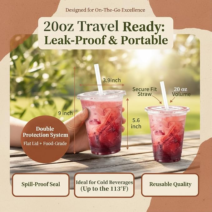 110 Pack 20 oz Disposable Clear Plastic Cups - Image 4