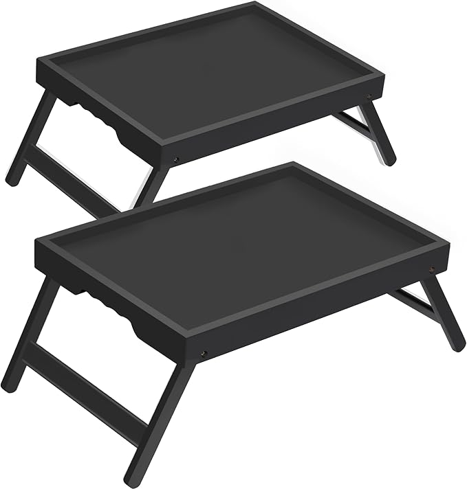 Bamboo Breakfast Trays with Folding Legs, laptops and serving in bed. by Unknown
