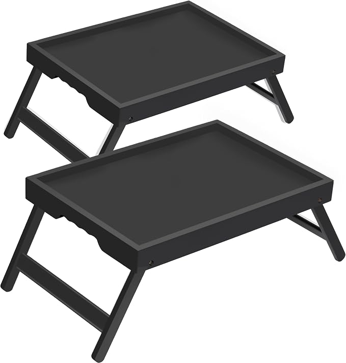 Bamboo Breakfast Trays with Folding Legs, laptops and serving in bed or on sofa. by Unknown