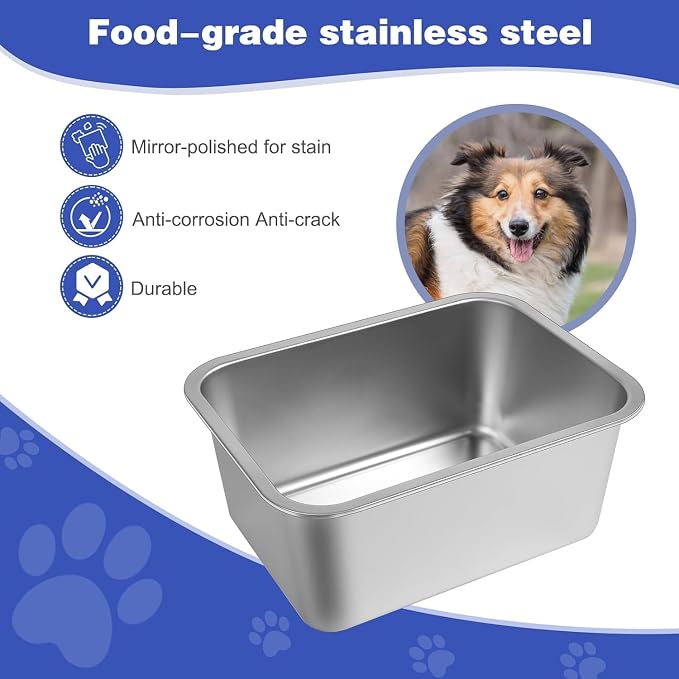 2 Gallon Large Dog Water Bowl, Stainless Steel Bowl, Medium Dogs | 2 Gallon - Image 5
