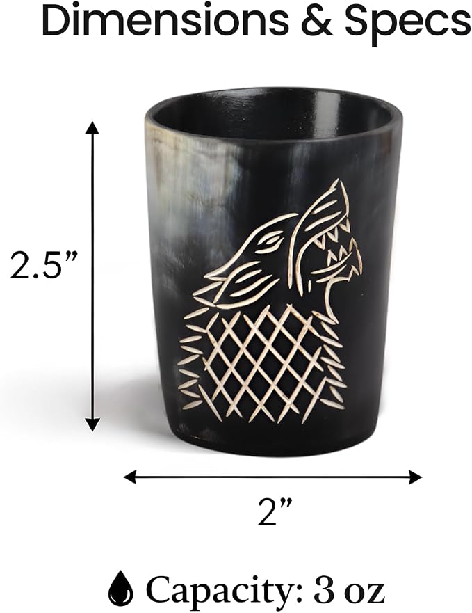 Handicrafts Home Viking Horn Shot Glasses Set of 12, Rustic Viking Drinkware - Image 6