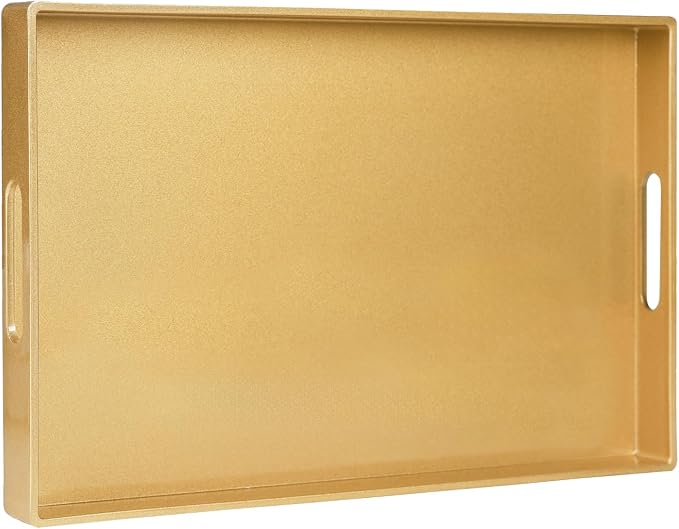 Gold Decorative Tray for Coffee Table, Serving Tray by MAONAME