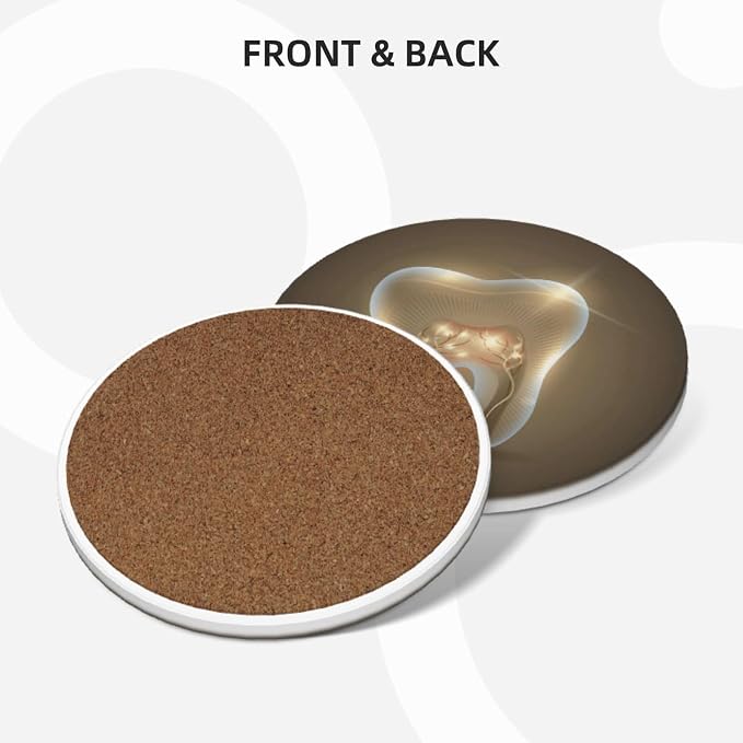 Tooth Dentistry Dental Coasters Set of 4, Absorbent Ceramic Drink Coasters Cup - Image 2