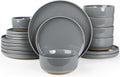 Famiware Milkyway 18-Piece Stoneware Dinnerware Set, Dark Gray | Plates and by Famiware