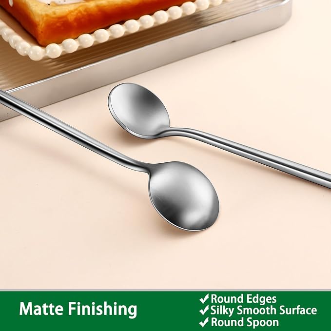 DEHOV 6.7 Inches Coffee Spoons Set, 4 Pieces Stainless Steel 18/10 Iced Tea - Image 4