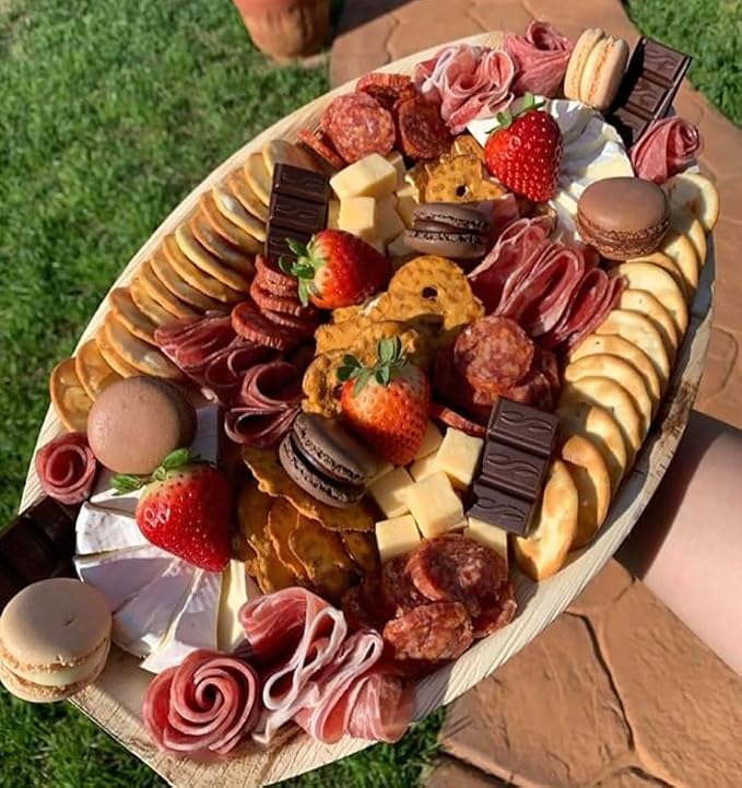 Disposable Bamboo 15" x 10" Trays Bamboo Serving Platters, Disposable Boards - Image 4